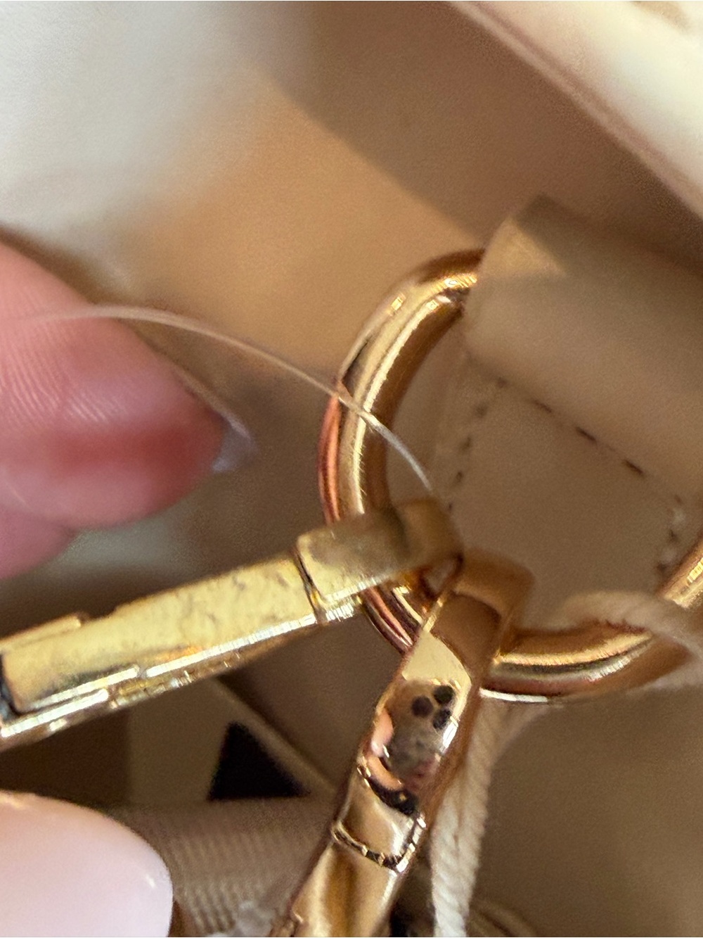 NWT Valentino Orlandi Cream Satchel with Gold Hardware Top Handle Vegan Leather - Picture 14 of 16
